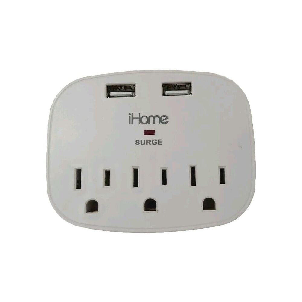 iHome 3 Outlet Smart Surge Protector IVORY 3 Prong Ivory Office Home Work Works!